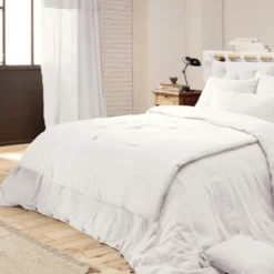 Couvre-lit double gaze de coton blanc