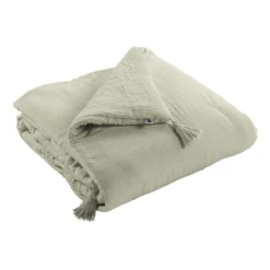 Couvre-lit double gaze de coton vert