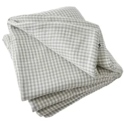 Couvre-lit gaze de coton imprimé vichy 90x200 cm