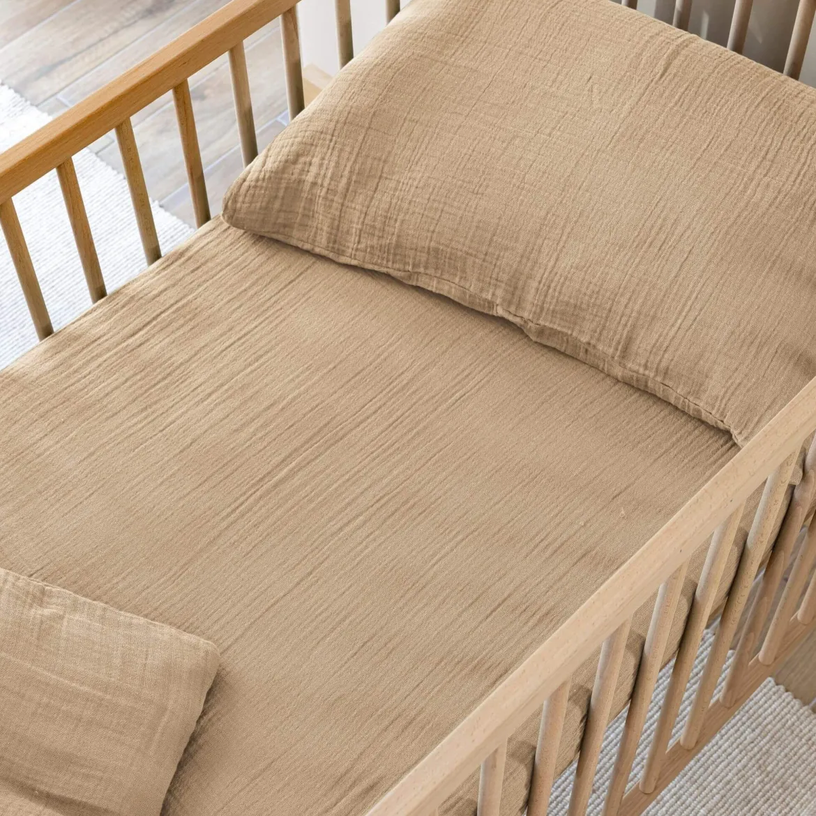 Drap housse bébé gaze de coton NOA