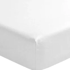 Drap housse blanc 100% lin bonnet 40 cm