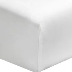 Drap housse blanc 100% satin de coton bonnet 30 cm
