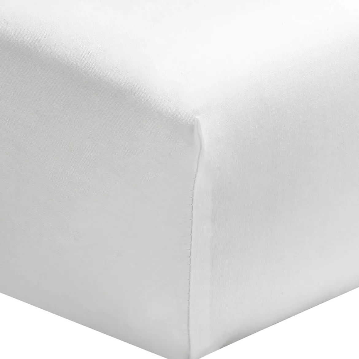 Drap housse blanc 100% satin de coton bonnet 30 cm