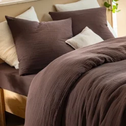 Drap housse gaze de coton Terre de Nuit JUNE