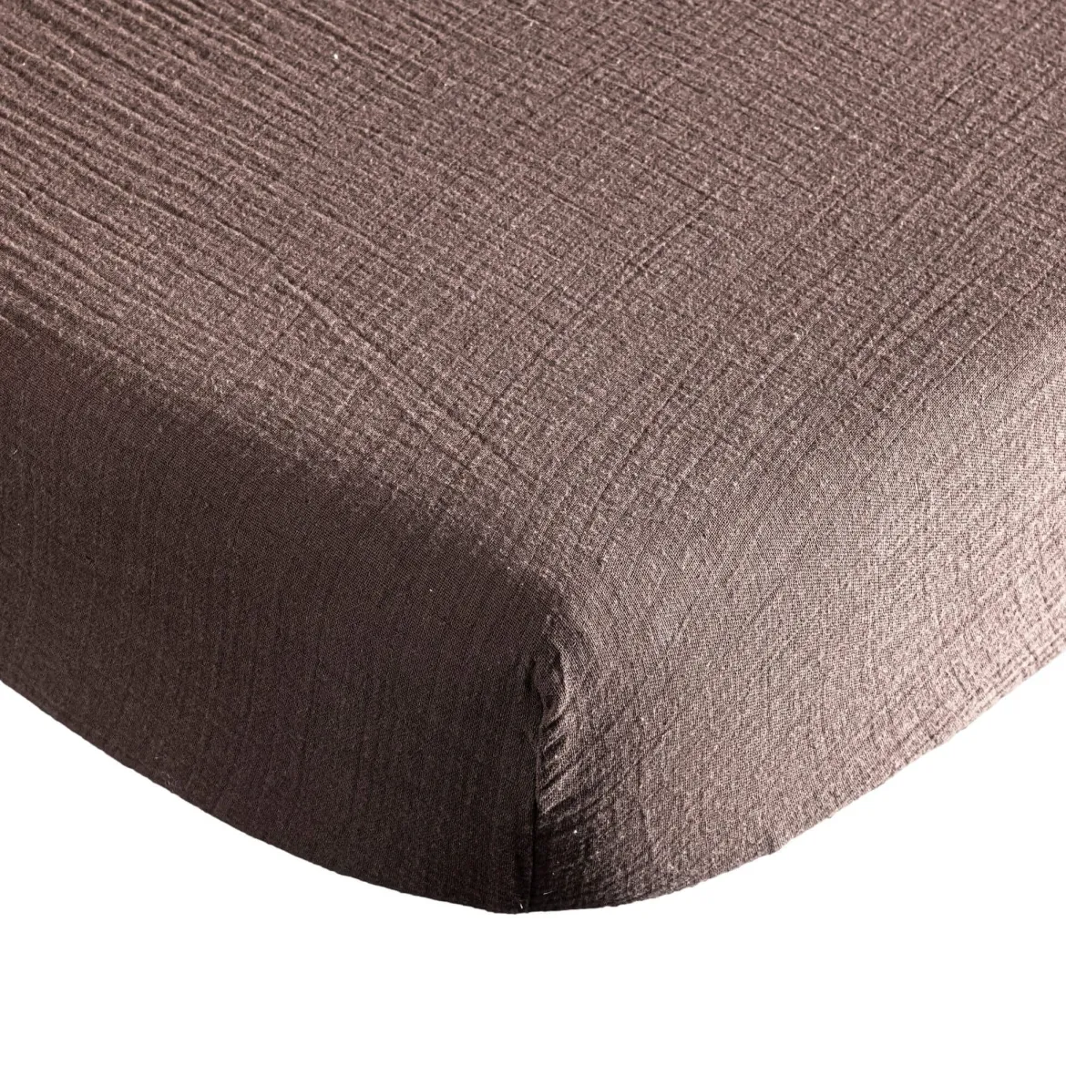 Drap housse gaze de coton Terre de Nuit JUNE