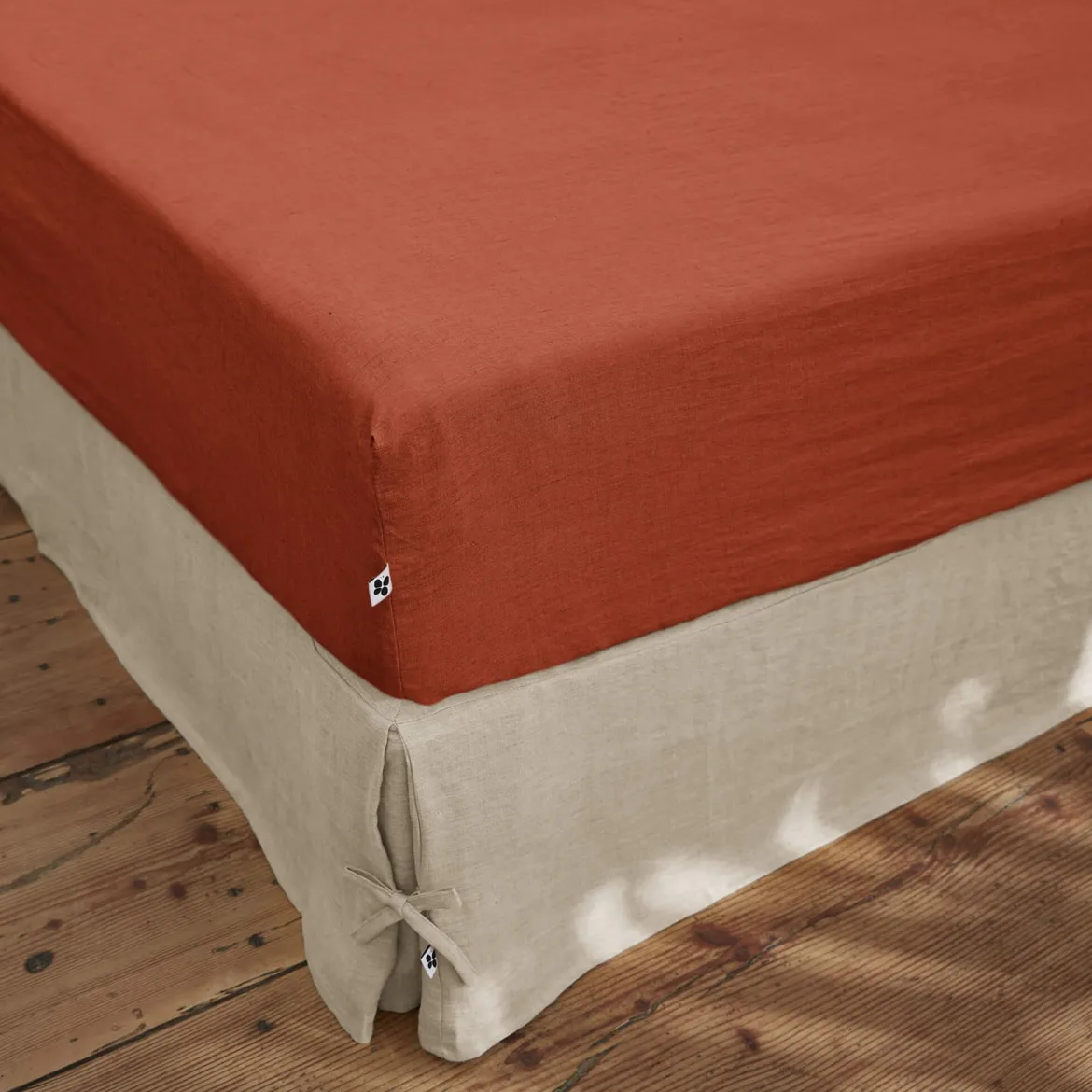 Drap housse lin lavé