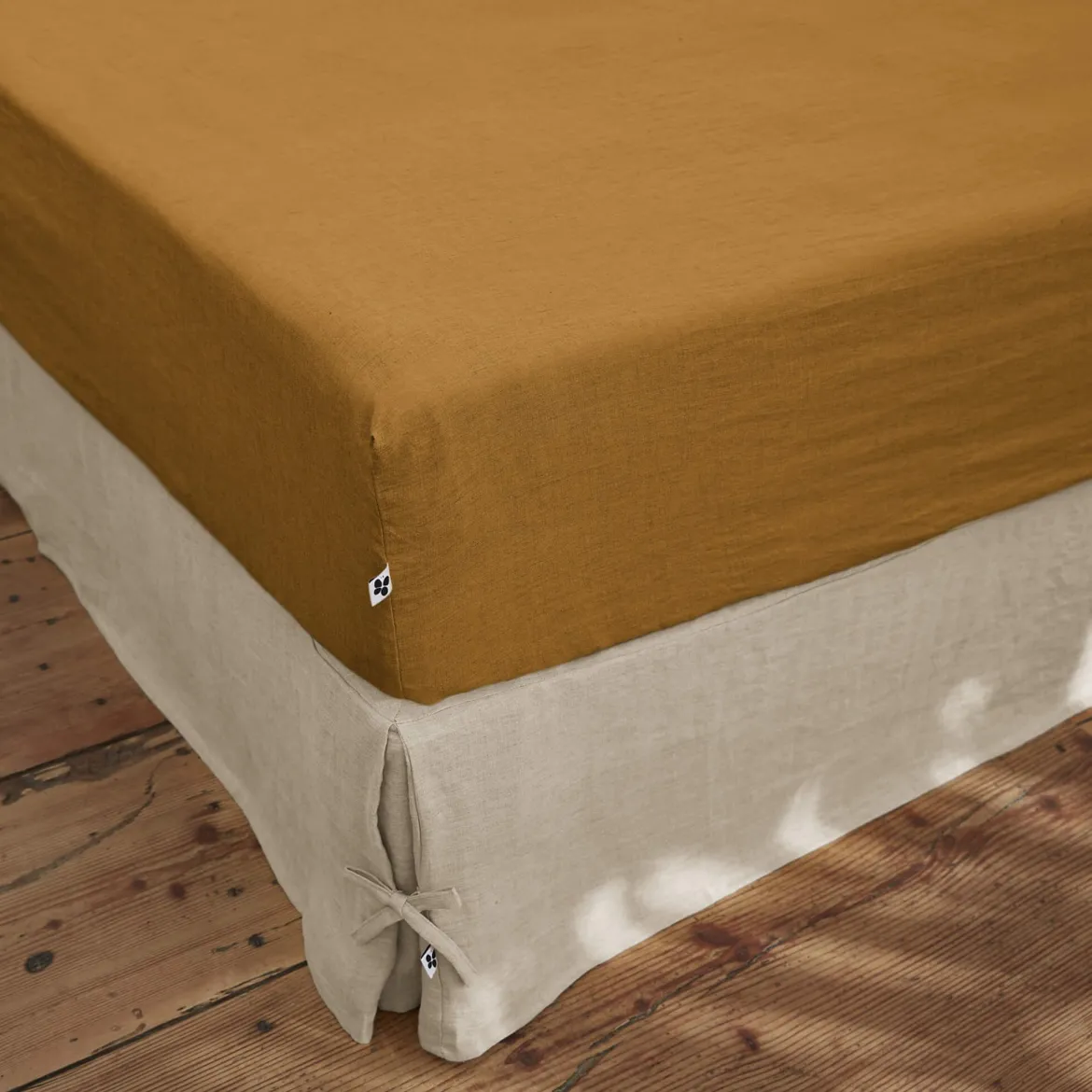 Drap housse lin lavé