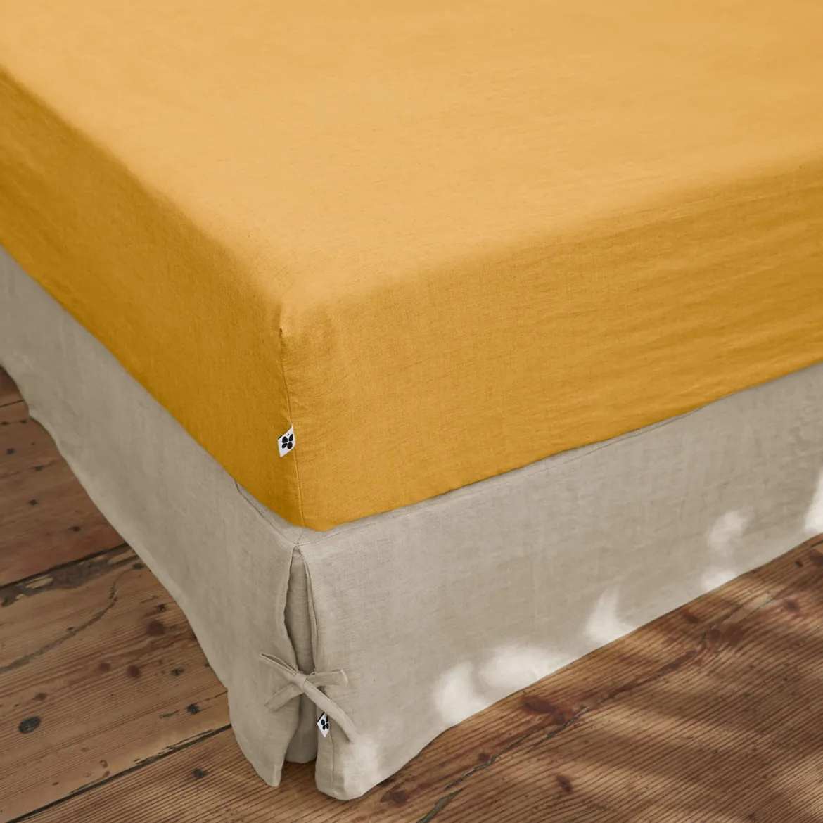 Drap housse lin lavé