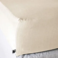 Drap housse lyocell uni Terre de Nuit Lysandre