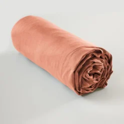 Drap housse lyocell uni Terre de Nuit Lysandre