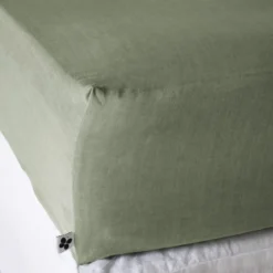 Drap housse lyocell uni Terre de Nuit Lysandre