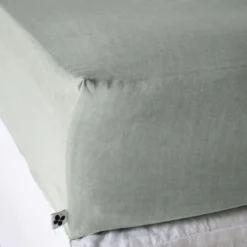 Drap housse lyocell uni Terre de Nuit Lysandre