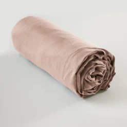 Drap housse lyocell uni Terre de Nuit Lysandre