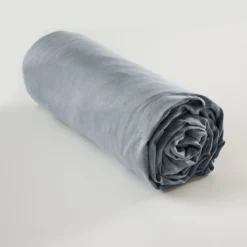 Drap housse lyocell uni Terre de Nuit Lysandre
