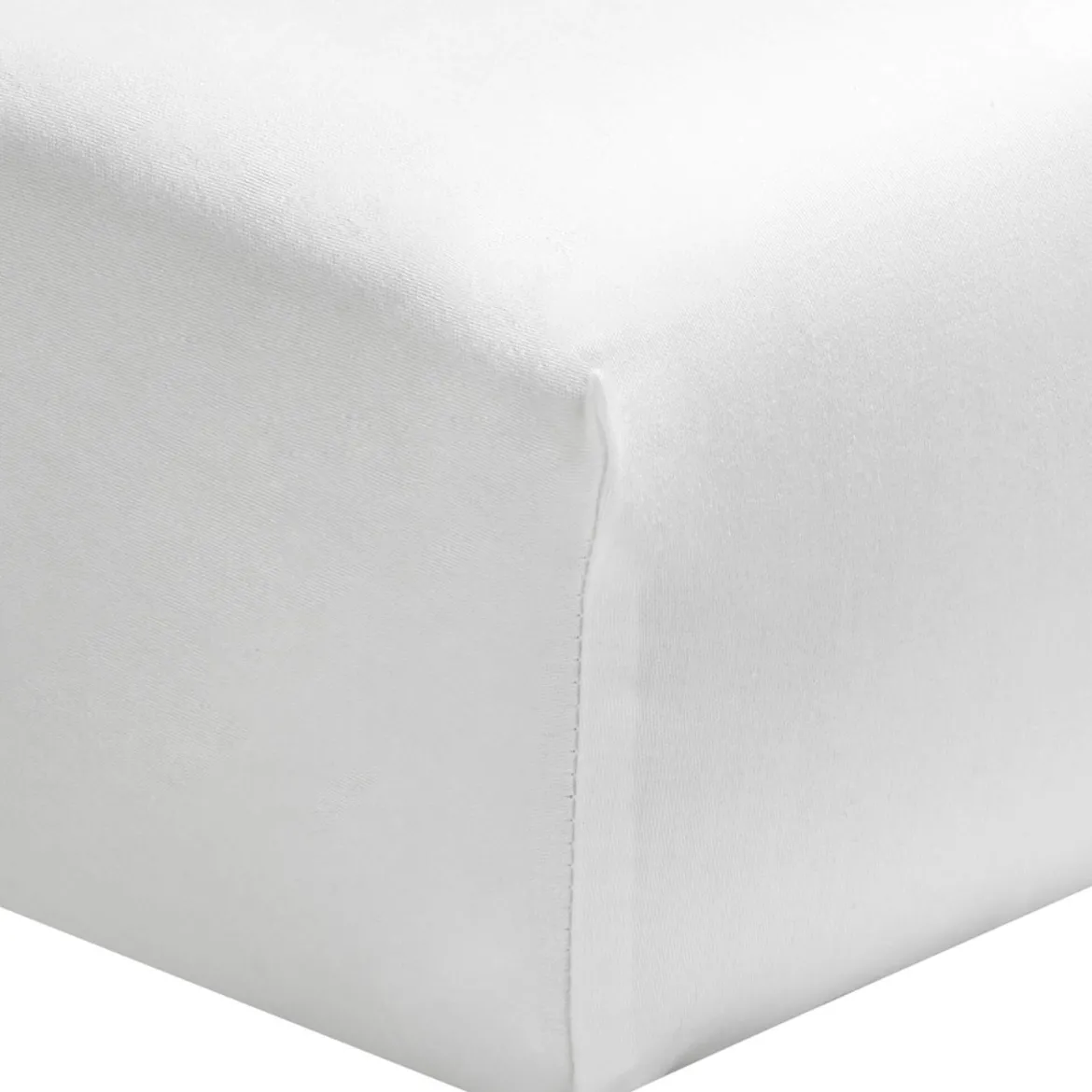 Drap housse percale blanc bonnet 30 cm