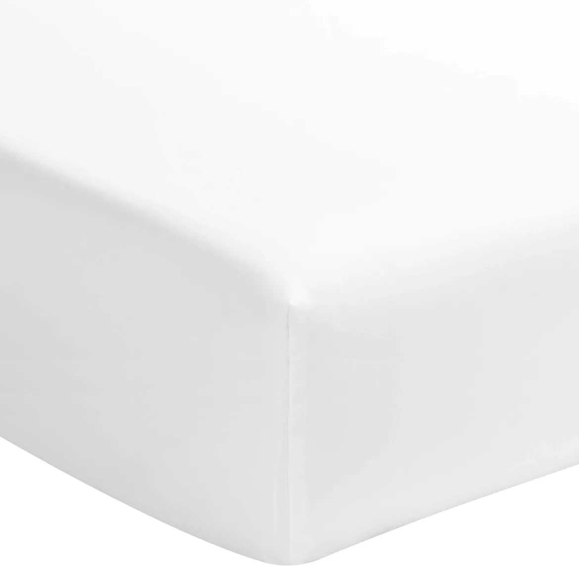 Drap housse percale blanc bonnet 40 cm