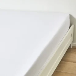 Drap housse Satin Blanc