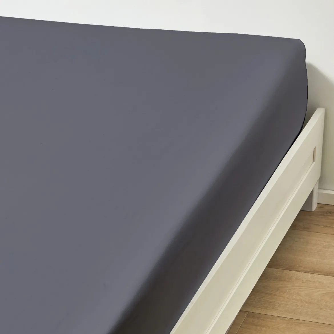 Drap housse Satin Gris Perle