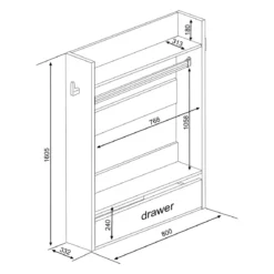 Dressing enfant en bois grisé - DR9020