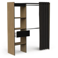 Dressing ouvert avec rideau, extensible