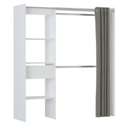 Dressing ouvert avec rideau, extensible