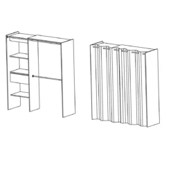 Dressing ouvert avec rideau, extensible