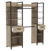 Dressing ouvert avec étagères et tiroirs bois clair - DR119