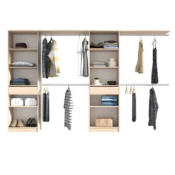 Dressing ouvert avec étagères, réversible bois naturel