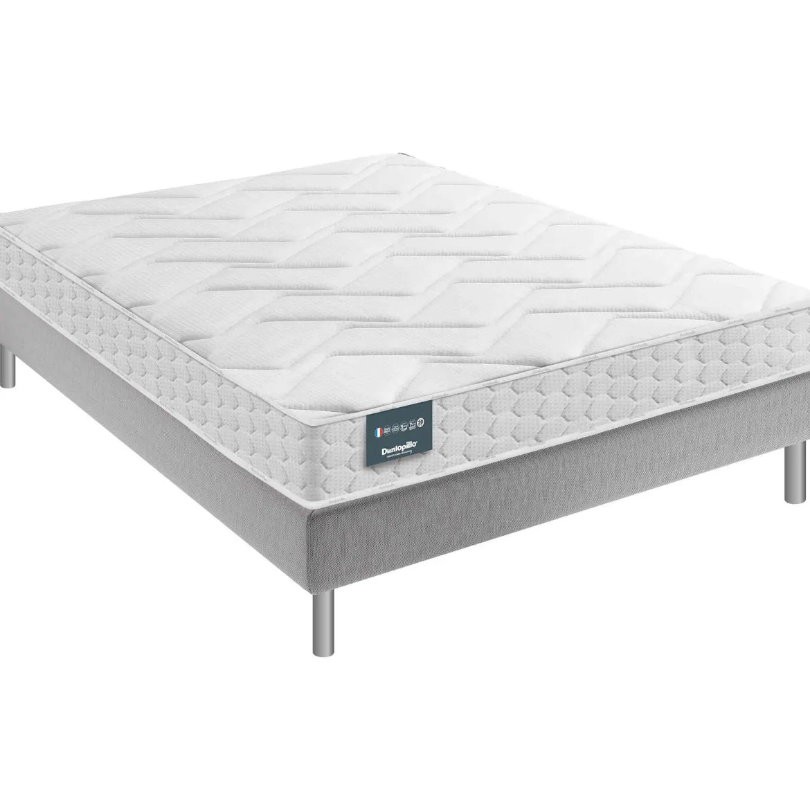 Ensemble Dunlopillo Aérial® 20 cm JONQUILLE, matelas, sommier, pieds