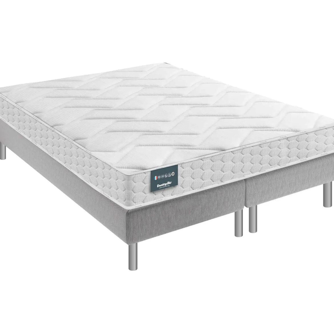 Ensemble Dunlopillo Aérial® 20 cm JONQUILLE, matelas, sommier, pieds