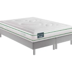 Ensemble Dunlopillo 100% latex naturel 7 zones 22cm HORTENSE, matelas, sommier, pieds