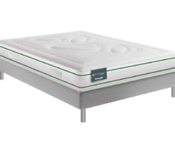 Ensemble Dunlopillo 100% latex naturel 7 zones 22cm HORTENSE, matelas, sommier, pieds