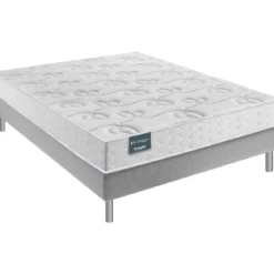 Ensemble Dunlopillo 100% latex 7 zones 20cm DAHLIA, matelas, sommier, pieds