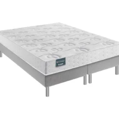 Ensemble Dunlopillo 100% latex 7 zones 20cm DAHLIA, matelas, sommier, pieds