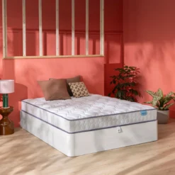 Ensemble lit coffre et matelas ressorts ensachés ferme Merinos