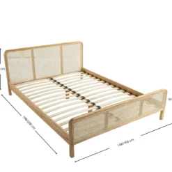 Ensemble matelas ferme mousse Tranquillité 2.0 + Lit adulte cannage bois naturel - LT17018