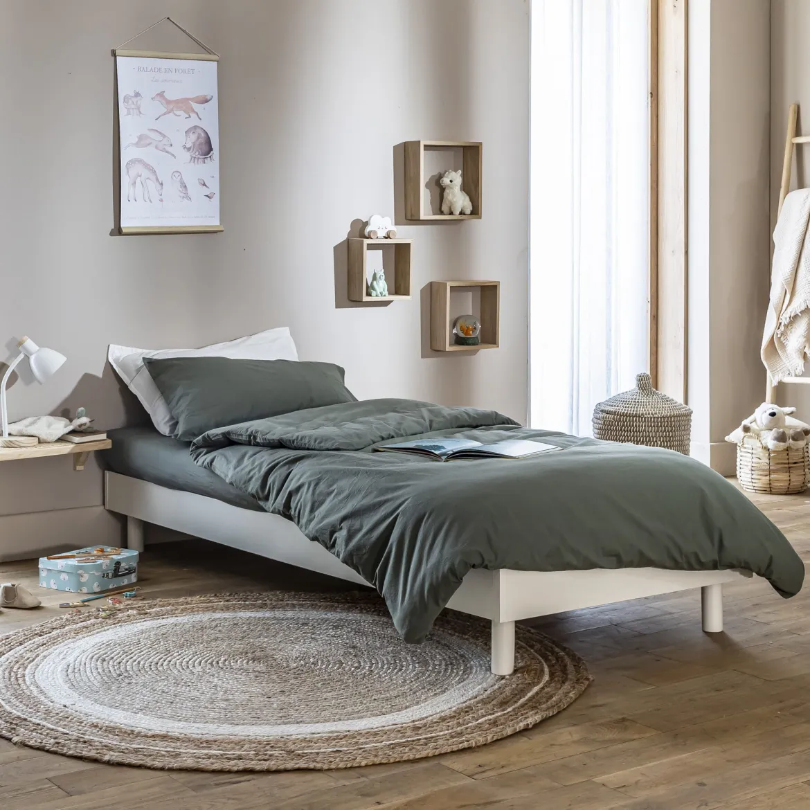 Ensemble matelas ferme mousse Tranquillité 2.0 + Sommier kit enfant en bois massif