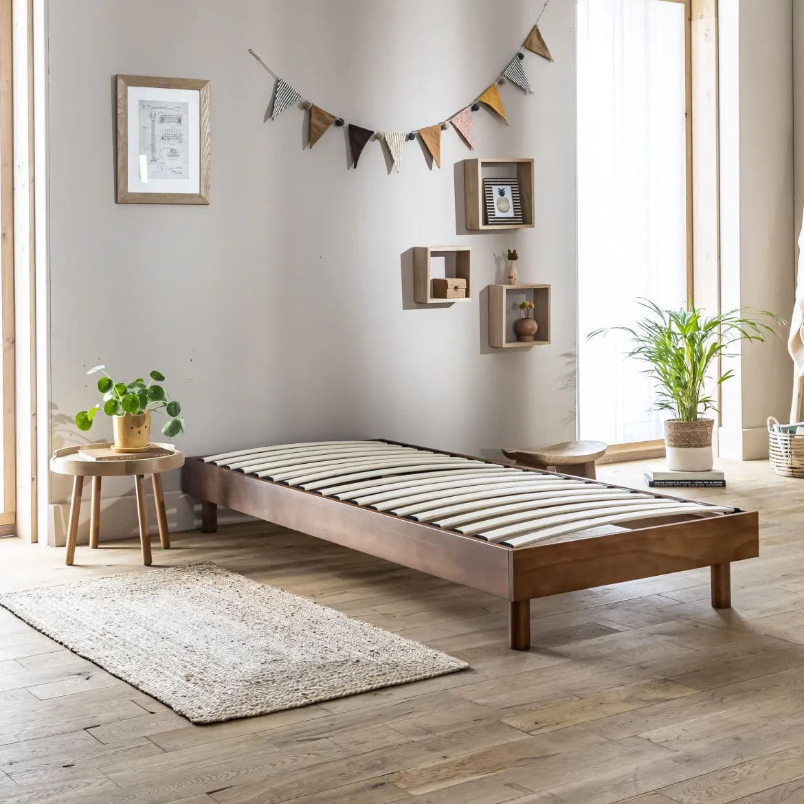 Ensemble matelas ferme mousse Tranquillité 2.0 + Sommier kit enfant en bois massif