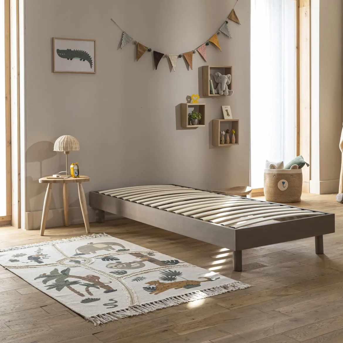 Ensemble matelas ferme mousse Tranquillité 2.0 + Sommier kit enfant en bois massif