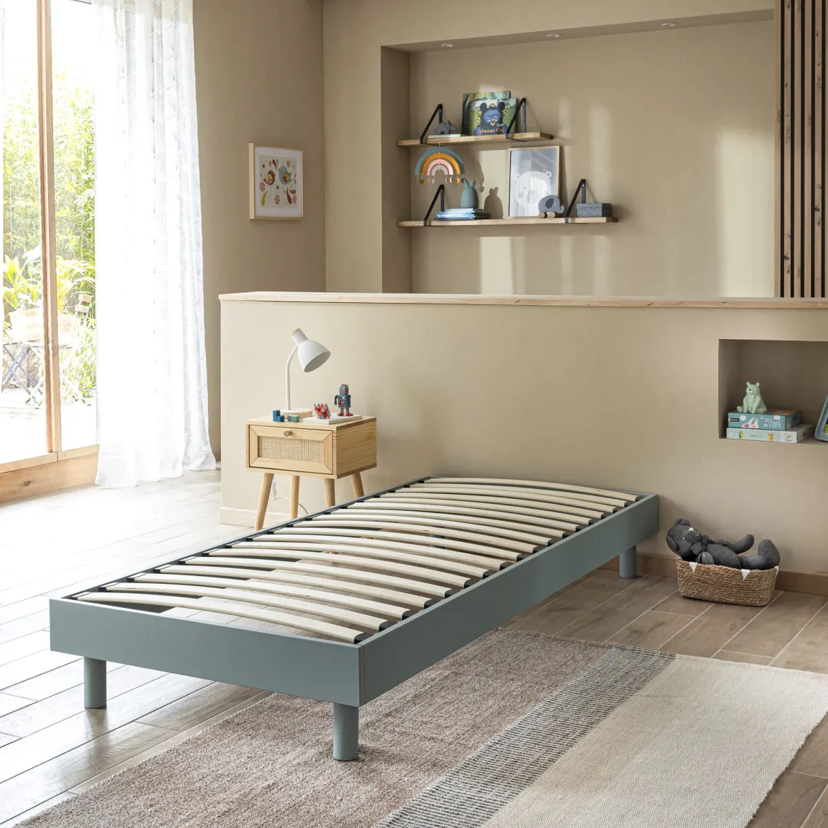 Ensemble matelas ferme mousse Tranquillité 2.0 + Sommier kit enfant en bois massif