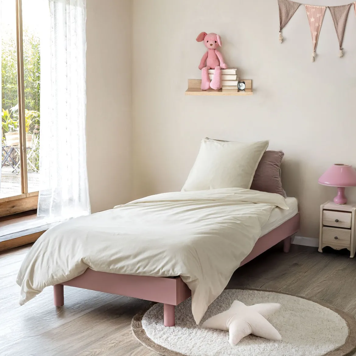 Ensemble matelas ferme mousse Tranquillité 2.0 + Sommier kit enfant en bois massif