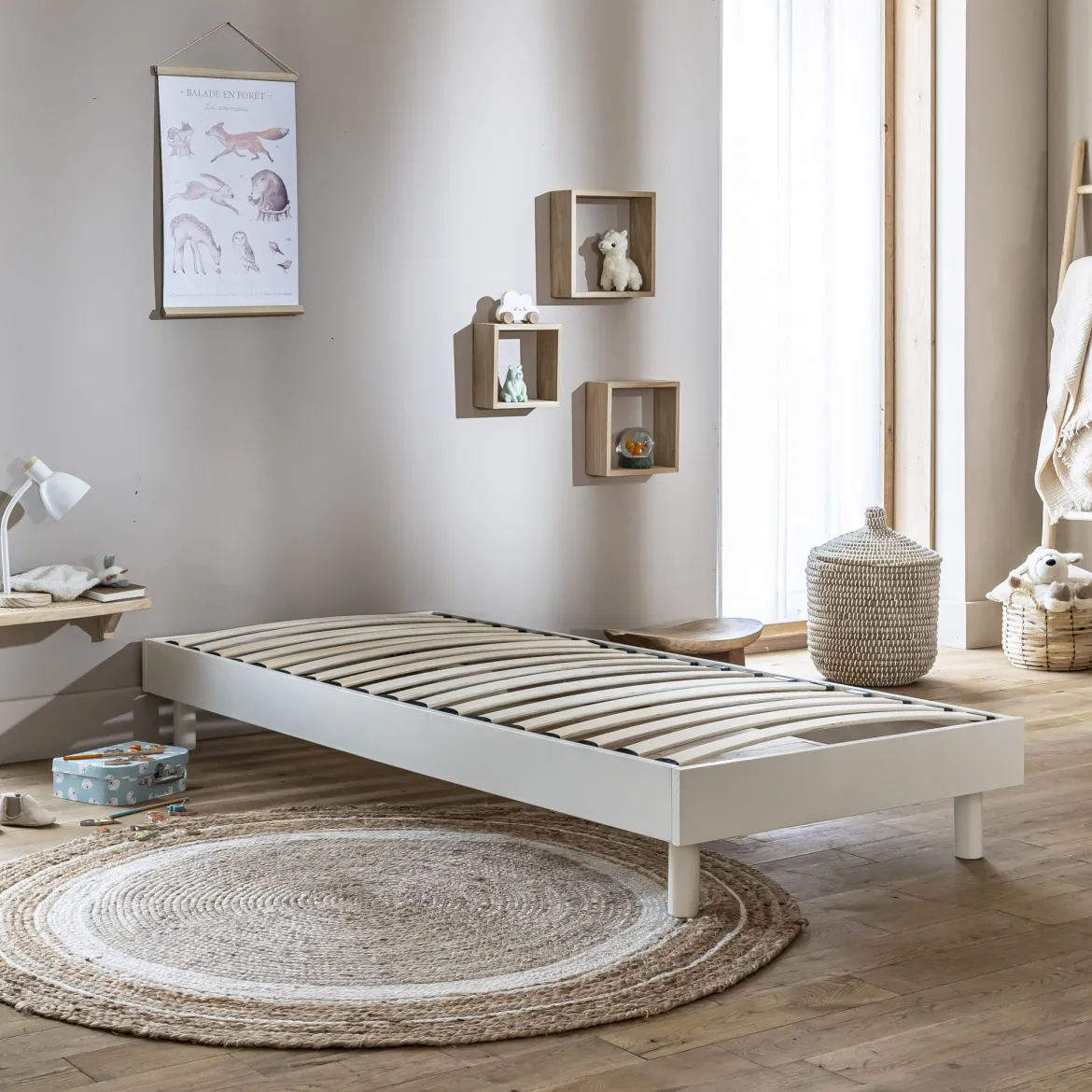 Ensemble matelas ferme mousse Tranquillité 2.0 + Sommier kit enfant en bois massif