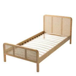 Ensemble matelas ferme mousse Tranquillité 2.0 + Lit enfant cannage bois naturel - LT17018
