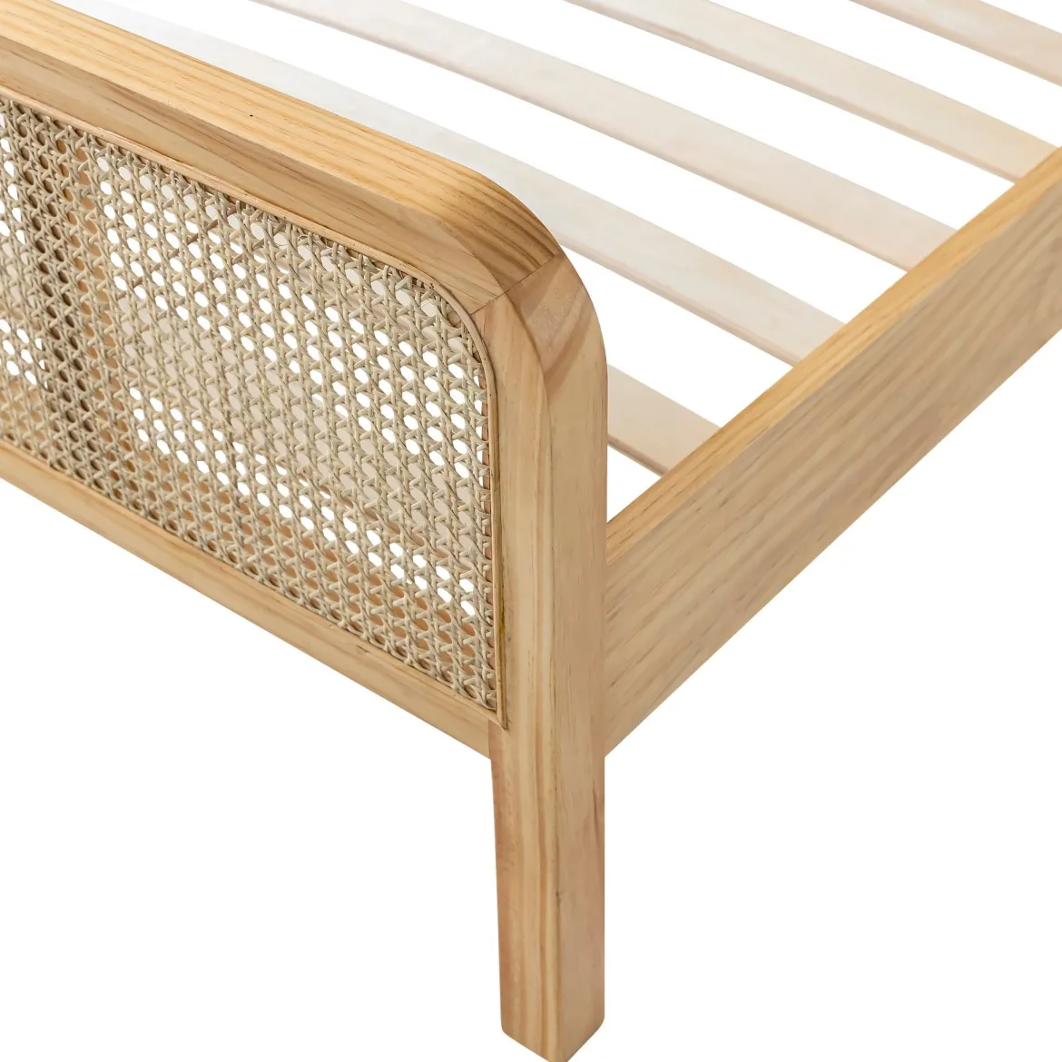 Ensemble matelas ferme mousse Tranquillité 2.0 + Lit enfant cannage bois naturel - LT17018