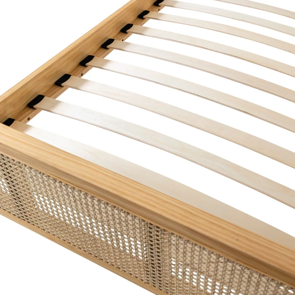 Ensemble matelas ferme mousse Tranquillité 2.0 + Lit enfant cannage bois naturel - LT17018