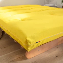 Ensemble matelas futon en coton et structure en bois massif naturel