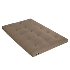 Ensemble matelas futon en coton et structure en bois massif noir