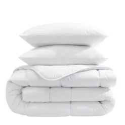 Ensemble matelas junior 100% latex, sommier, pieds, couette et oreiller Crépuscule 200 - SOMEO