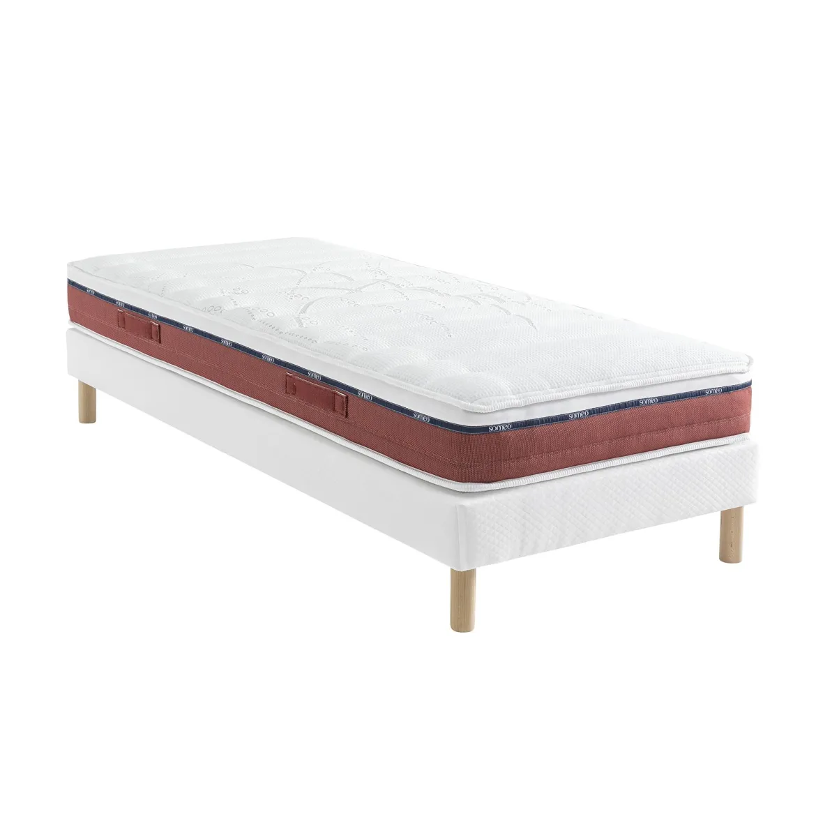 Ensemble matelas 100% latex, sommier Constellation et pieds Crépuscule 600 - SOMEO