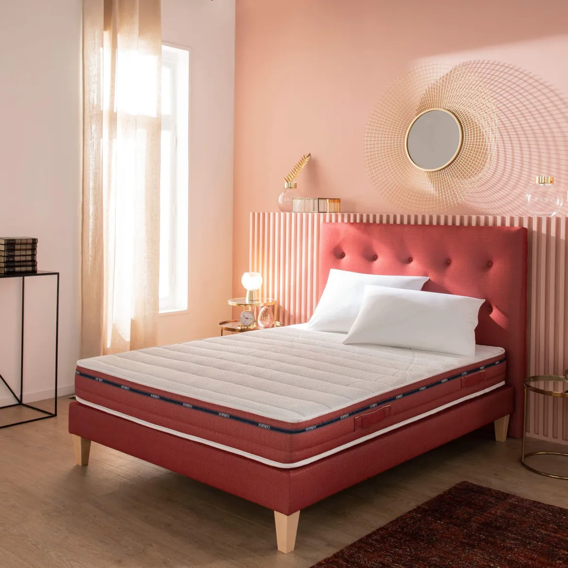 Ensemble matelas 100% latex, sommier et pieds Crépuscule 500 - SOMEO